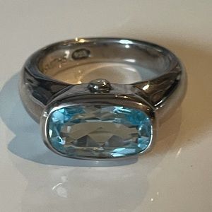 Elegant Silver and Blue Gemstone Ring
